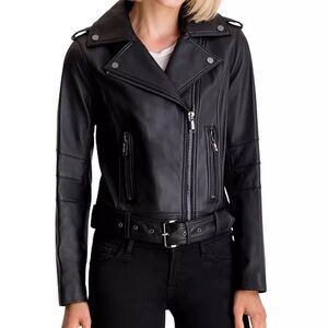 Michael Kors Black Leather Motorcycle Jacket